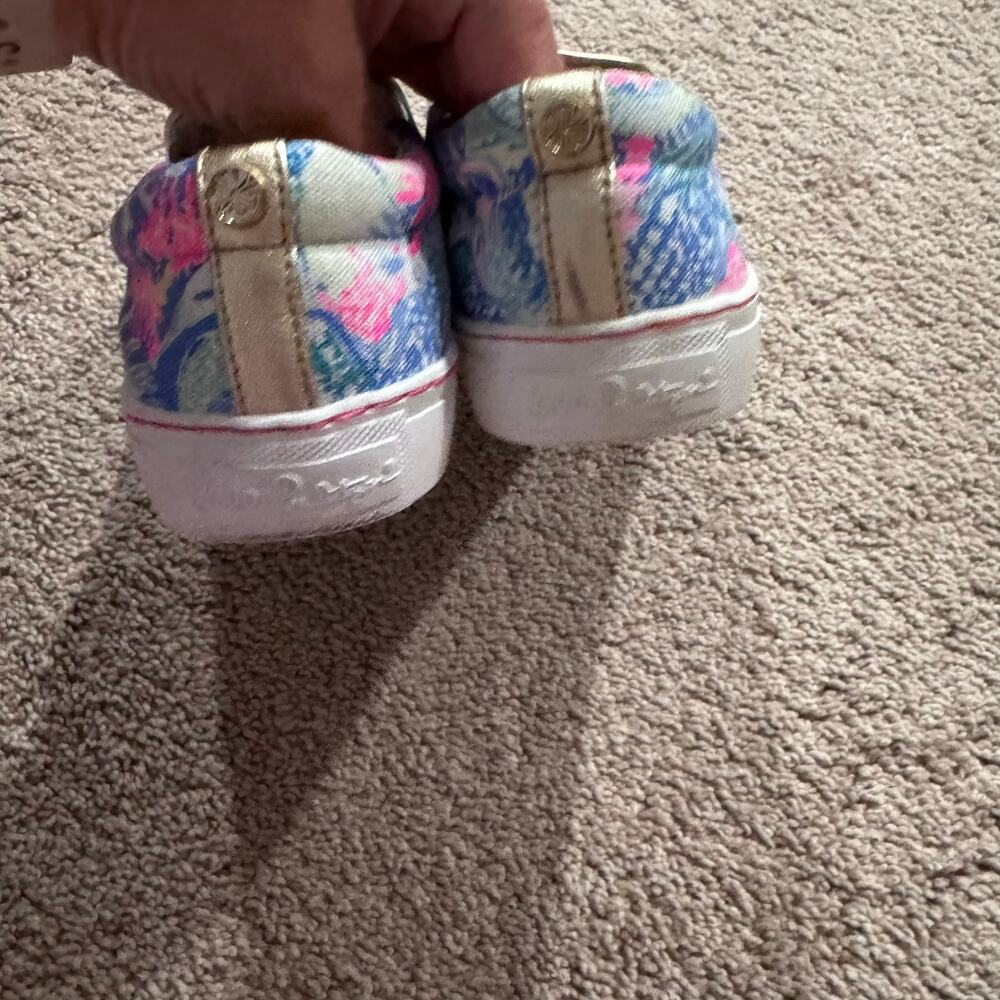 Lilly Pulitzer Julie Canvas Skate Sneakers Tropical Floral Print Women's Size 7 - Picture 9 of 11